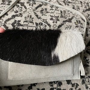 Suede and cow hide bag